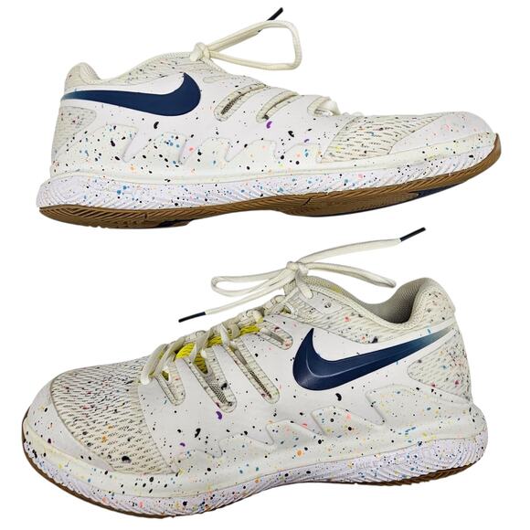 Nike Court Air Zoom Vapor X HC White Speckled Tennis Shoes Women's Size 9 - Picture 1 of 10